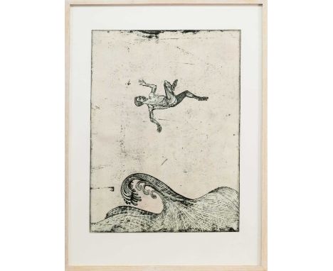 ROBERT RIVERS (AMERICAN CONTEMPORARY), UNTITLED etching on paper, signedmounted, framed and under glassimage size 61cm x 46cm