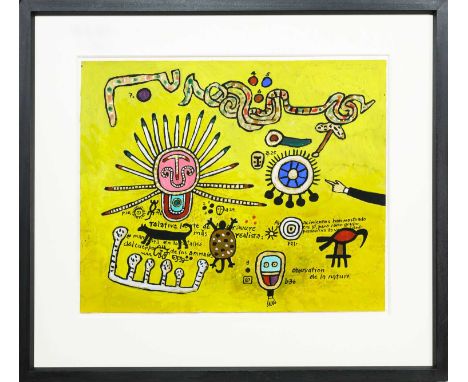 * ALAN DAVIE CBE RA HRSA RWA (SCOTTISH 1920 - 2014), OBSERVATION DE LA NATURE (OBSERVATIONS OF NATURE) gouache on paper, sign
