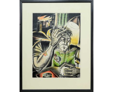 * KEN CURRIE (SCOTTISH b. 1960), THE SELF-TAUGHT MAN limited edition colour lithograph on paper, signed, titled, dated '87 an