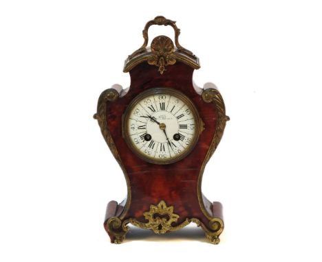 A late 19th century Louis XIV design tortoiseshell and gilt metal mantel clock, by Dent, 31cm high