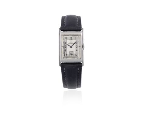 IWC. A stainless steel manual wind wristwatchDate: Circa 1936Movement: Jewelled Cal.C87 manual wind, No.944260Dial: Two-tone 