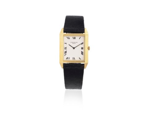 Patek Philippe. An 18K gold manual wind rectangular wristwatchReference: 3572Date: Circa 1965Movement: 18-jewel Cal.175 manua