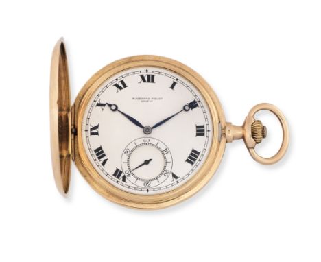 Audemars Piguet. An 18K rose gold keyless wind full hunter pocket watchDate: Circa 1900Movement: Nickel finish Swiss lever, c