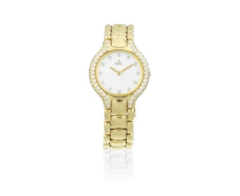 Ebel. A lady's 18K gold and diamond set quartz bracelet watch with mother of pearl dialModel: BelugaReference: 866969Date: Pu