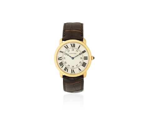 Cartier. An 18K gold manual wind wristwatchModel: Ronde LouisReference: 2889Date: Sold 8th October 2010Movement: 18-jewel Cal