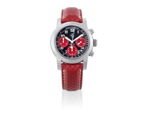 Girard-Perregaux for Ferrari. A stainless steel automatic calendar chronograph wristwatchModel: Ferrari 330/P4Reference: 8028