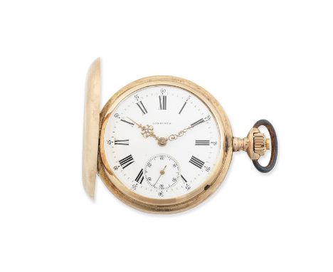 Longines. A 14k gold keyless wind open face pocket watchDate: Circa 1890Movement: Gilt 1/2 plate Swiss lever, cut and compens