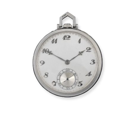 A two colour 18K gold keyless wind open face pocket watch with enamel decorationDate: London Import mark for 1927Movement: 17