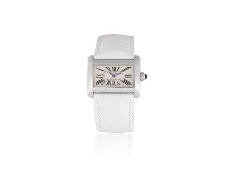Cartier. A lady's stainless steel quartz rectangular wristwatchModel: Tank DivanReference: 2599Date: Circa 2000Movement: 4-je
