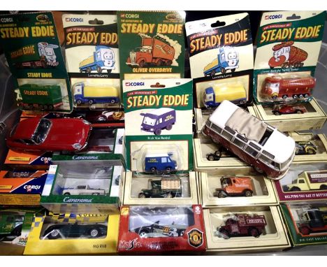 Approximately 25 assorted diecast vehicles including Corgi - Steady Eddie x6, Lledo, Cararama etc all carded/boxed plus frank