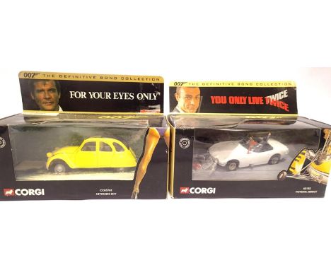 Corgi James Bond cars x2 - 65102 Toyota 2000 GT from You Only Live Twice and 85701 - Citroen 2CV from For Your Eyes Only, bot