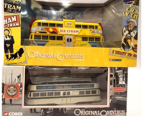 Two Corgi Blackpool trams, 43505 Balloon Walls and 43513 Balloon 1980s, both excellent condition, boxed. P&amp;P Group 1 (£14