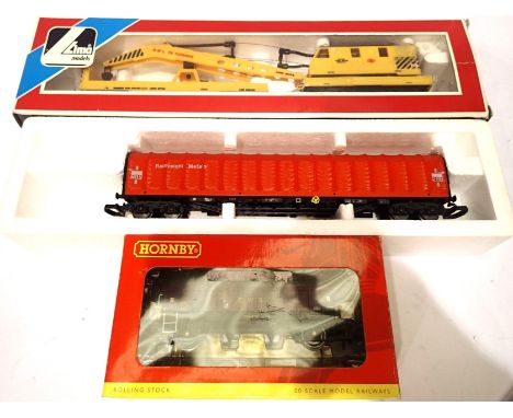 Hornby R6216 coalfish (with coal load), Lima 30-5698 BR yellow crane, both excellent condition and boxed with Lima Railfreigh