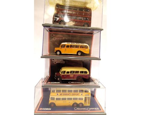 Four Corgi OOC buses - BR, Malta, Bolton and Newcastle, very good-excellent condition, boxed. P&amp;P Group 1 (£14+VAT for th