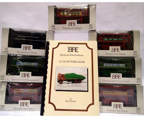 Seven EFE OO scale buses, very good-excellent condition, boxed and EFE collectors guide (Ken Benham). P&amp;P Group 2 (£18+VA