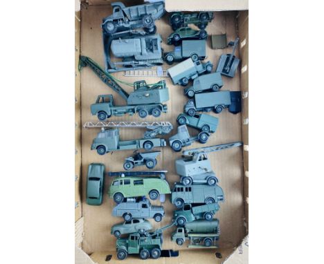 23x Army Diecast Vehicles, Some Dinky Toys Examples, Most Repainted &amp; Playworn Unboxed - P&amp;P Group 2 (£18+VAT for the