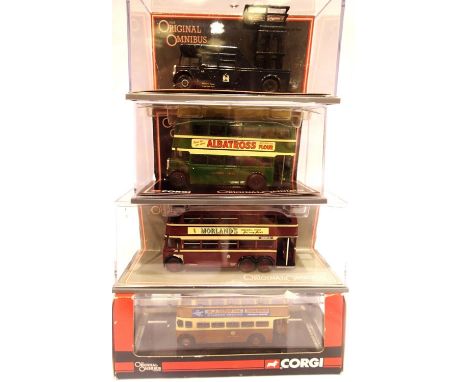 Four Corgi OOC buses - Maidstones, Birmingham, Southern Vectis and Reading, very good-excellent condition. P&amp;P Group 1 (£