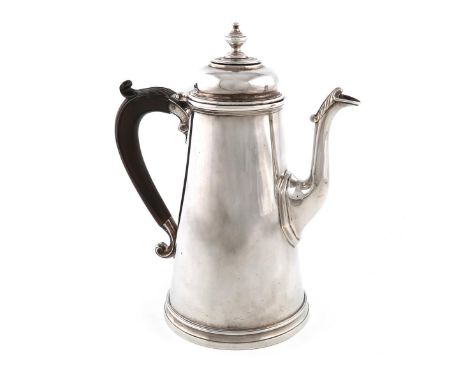 A mid 18th century West Country silver chocolate pot, maker's mark IB, possibly for John Boutet of Plymouth, circa 1740, mark
