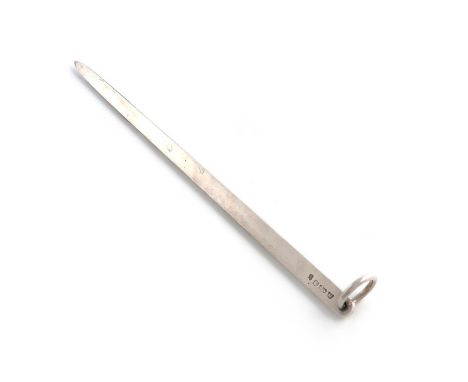 A large George III silver meat skewer, maker's mark ?K, London 1778, thick tapering form, plain ring handle, length 30cm, app