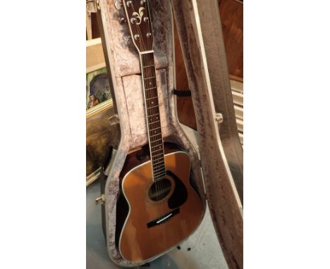 Six string Yamaha FG-441S acoustic guitar in hard case