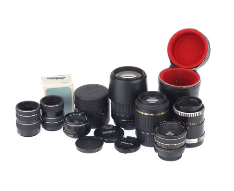 A Selection of Camera Lenses, to include a Nikon AF Nikkor 70-300mm lens, optics VG-E, together with a Tamron AF 55-200mm CAF