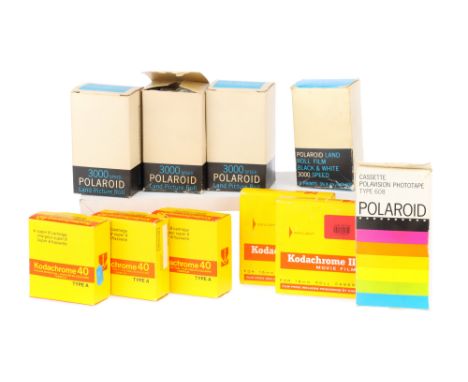 A Mixed Selection of Photographic Film, from makers including Kodak &amp; Polaroid, all assumed to be expired, includes an un