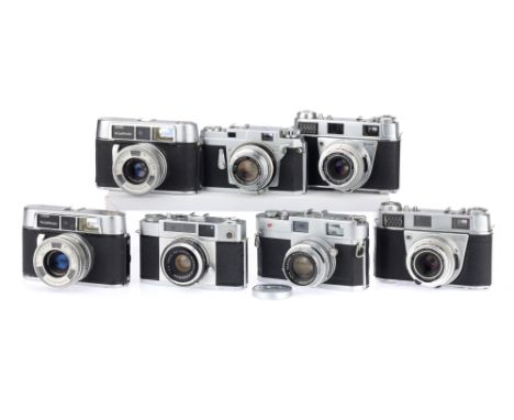 A Selection of 35mm Rangefinder Cameras comprising two VoigtlÃ¤nder Dynamatic II cameras each with a Lanthar f/2.8 50mm lens,