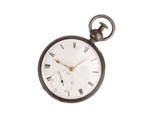 An Antique Pump Repeater Pocket Watch by Barraud, 19th century, silver cased pocket watch, English lever movement with fusee 