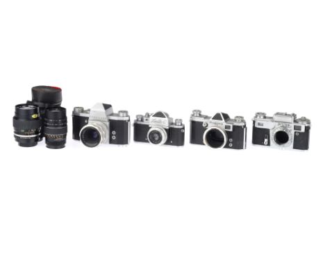 A Range of 35mm Camreas, to include a Zenith-C 35mm SLR camera, body G-VG, shutter working but all stages of release feel slu