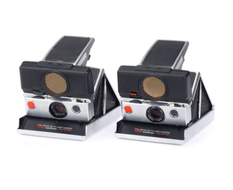 Two Polaroid SX-70 Land Camera Sonar Autofocus Instant Cameras, chrome, both bodies G, untested, optics G, some light haze pr