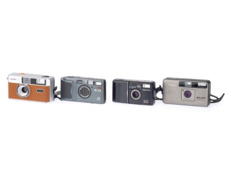 Four 35mm Compact Cameras, to include a Konica Big Mini, cable connecting rear pannel &amp; camera body is severed, together 