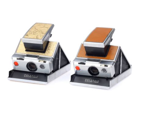 Two Polaroid SX-70 Instant Cameras, to include two SX-70 cameras, both AF, one shuts correctly, one does not, both viewfinder
