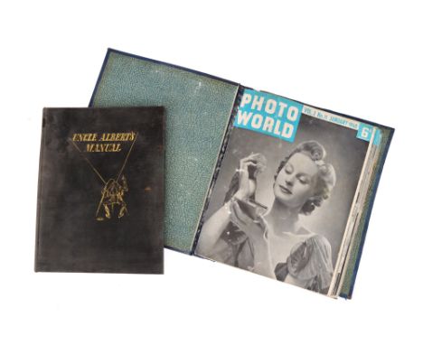 Uncle Albert's Manual of Photography, a comedy-style photographic manual, together with a bound selection of photography maga