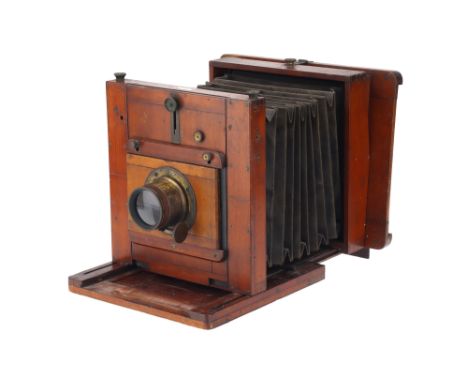 A G. Mason &amp; Co. Glasgow Square Plate Mahogany &amp; Brass Stand Camera, body G, some signs of wear &amp; use, brass part