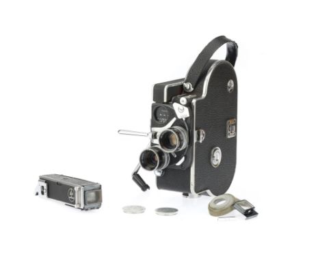 A Bolex H16 RX2 16mm Cine Camera 1962, serial no.196224, with Kern-Paillard Switar H16 Rx f/1.8 16mm and f/1.4 25mm lenses, e