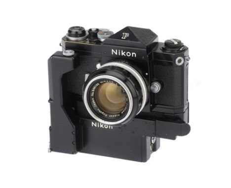 A Nikon F SLR Camera, 1968, black, serial no. 6909969, with Nikon Nikkor-S f/1.4 50mm lens, Ai converted, black, serial no. 5