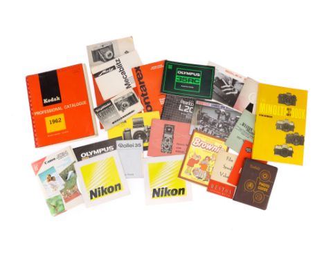 A Mixed Selection of Camera Related Literature, from makers including Kodak, Balda, Olympus, Minolta, &amp; more,