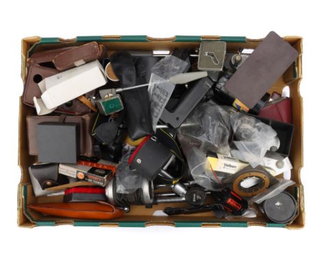 A Mixed Selection of Camera Accessories, to include a tripod head, a variable aperture unit, camera grips, case, &amp; more,