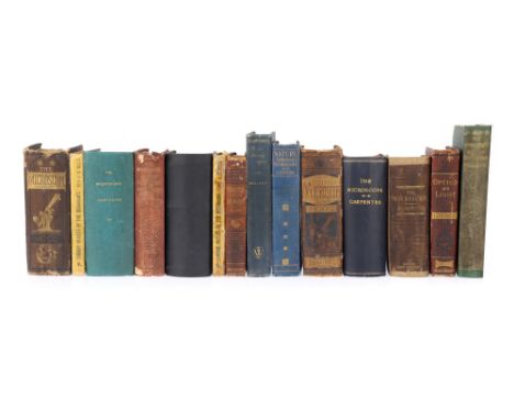 A Collection of Approximately 14 Period Microscope Books, Including: The Microscope and its Revalations, William B Carpenter,