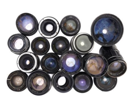 A Mixed Selection of Camera Prime Lenses, from a range of manufacturers including Vivitar, Minolta, Tamron, &amp; more, all l