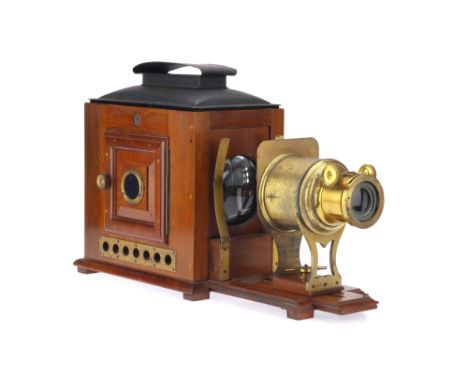 Unusual Scientific Magic Lantern Elglish, c.1880, unsigned, constructed of French polished mahogany with all lacquered brass 