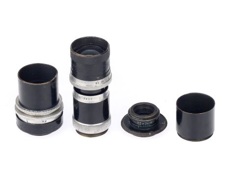 A Taylor Hobson Cooke Filmo Special 1" f/1.8 4a Camera Lens, serial no. body G, optics F-G, some haze present, with maker's l