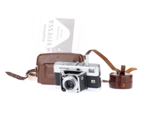 A Voigtlander Vitessa N Rangefinder 35mm Film Camera chrome, 1954, serial no.16451, with a Color-Skopar f/3.5 50mm lens, shut