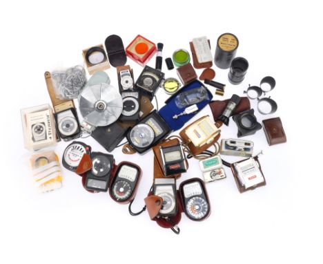 A Selection of Early Light Meteters, to include a Fractos Junior, an Avo Exposure meter, a Gossen Sixtomat, a Weston Master I