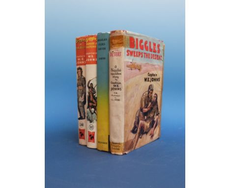 Capt W E Johns, Biggles Buries A Hatchet (Leicester, Brockhampton Press, 1958) blue cloth, dust jacket, not price clipped, fi