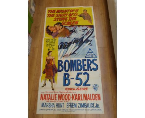 A vintage film poster for 'Bombers B-52' starring Natalie Wood and Karl Malden c1957 (approximate size 101 x 204cm) together 