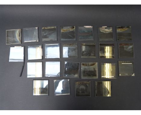 A large quantity of magic lantern slides depicting troops in France during the First World War, the slides subjects vary and 