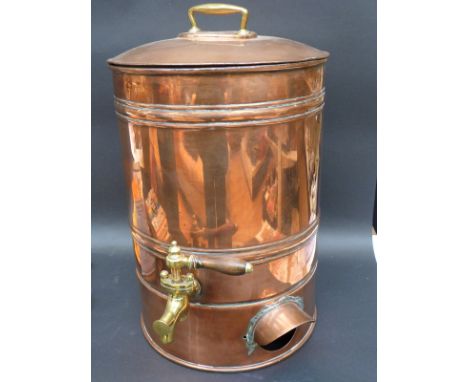 A vintage copper tea urn, 50cm tall