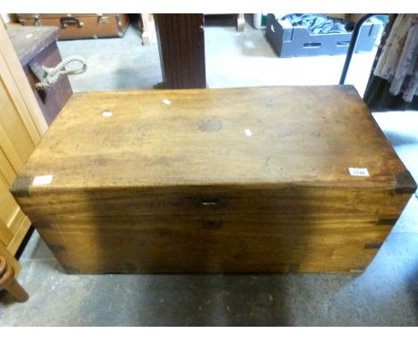 A possibly camphor wood campaign trunk or chest (W87 x D43 x H37cm)