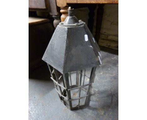 A vintage Victorian style lantern/ lamp, height 56cm